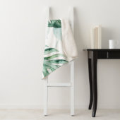 Couverture Sherpa Feuille fendue de paume tropicale (En situation)