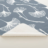 Couverture Sherpa Feuille Ginkgo biloba motif transparent (3/4)