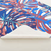Couverture Sherpa Feuille Monstera motif continu (3/4)