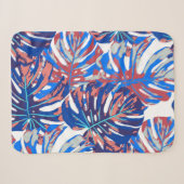Couverture Sherpa Feuille Monstera motif continu (Devant (Horizontal))
