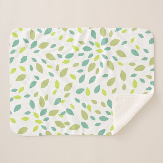 Couverture Sherpa Feuille (vert) (Devant (Horizontal))