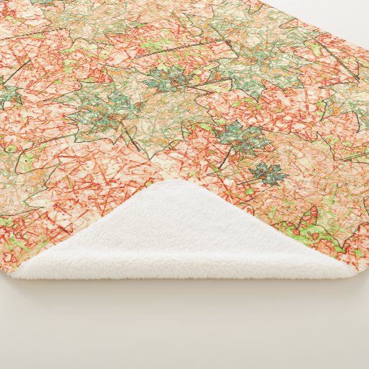 Couverture Sherpa feuilles Abstraits sur le terrain de corail rayé (3/4)