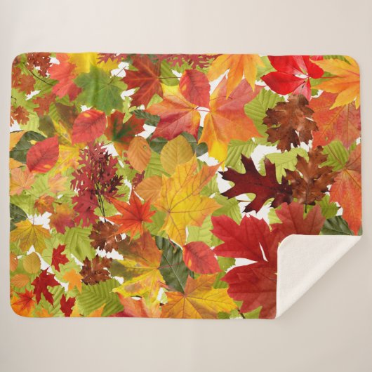 Couverture Sherpa Feuilles automnales d'automne (Devant (Horizontal))