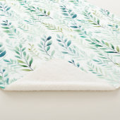 Couverture Sherpa Feuilles blancs verts (3/4)