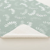 Couverture Sherpa Feuilles botaniques verts turquoises (3/4)