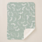 Couverture Sherpa Feuilles botaniques verts turquoises (Devant)