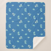 Couverture Sherpa Feuilles branchés d'Eucalyptus en bleu français (Devant)