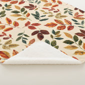 Couverture Sherpa Feuilles brodés d'automne - Motif transparent (3/4)