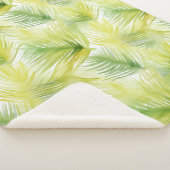Couverture Sherpa Feuilles d'aquarelle tropicale (3/4)