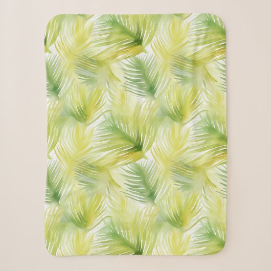 Couverture Sherpa Feuilles d'aquarelle tropicale (Devant)