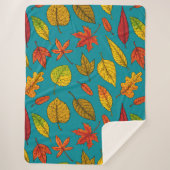 Couverture Sherpa Feuilles d'automne (Devant)