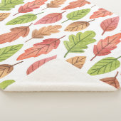Couverture Sherpa Feuilles d'automne Aquarelle : Motif de la nature. (3/4)
