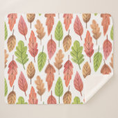 Couverture Sherpa Feuilles d'automne Aquarelle : Motif de la nature. (Devant (Horizontal))
