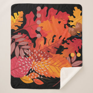 Couverture Sherpa Feuilles d'automne audacieuses Medley Sherpa Blank