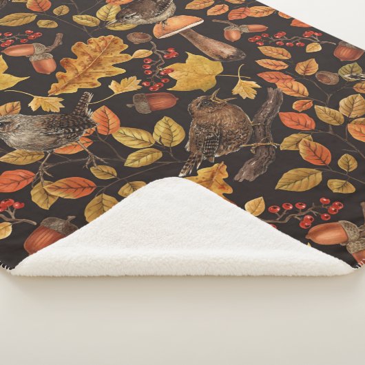 Couverture Sherpa Feuilles d'automne, baies, champignons et fleurs (3/4)