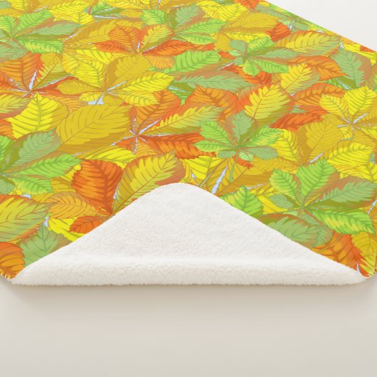 Couverture Sherpa Feuilles d'automne colorées (3/4)