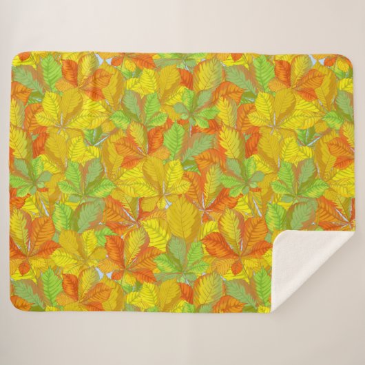 Couverture Sherpa Feuilles d'automne colorées (Devant (Horizontal))
