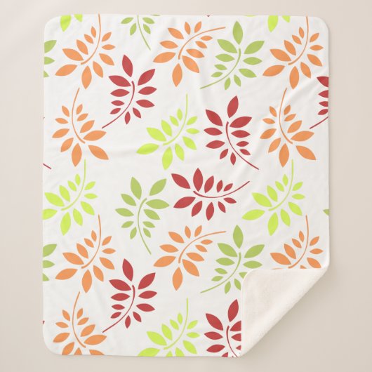 Couverture Sherpa Feuilles d'automne colorées aux tons chauds (Devant)