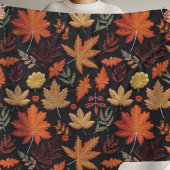 Couverture Sherpa Feuilles d'automne de Boho