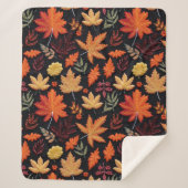 Couverture Sherpa Feuilles d'automne de Boho (Devant)