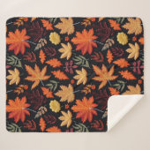 Couverture Sherpa Feuilles d'automne de Boho (Devant (Horizontal))