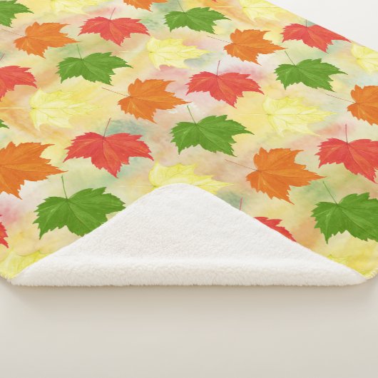 Couverture Sherpa feuilles d'automne de l'aquarelle (3/4)