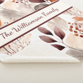 Couverture Sherpa Feuilles d'automne de Terracotta et de Bourgogne | (3/4)