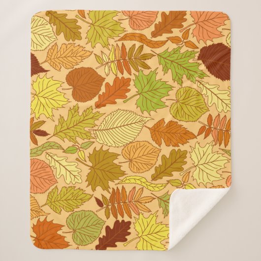 Couverture Sherpa Feuilles d'automne : impression en tissu transpare (Devant)