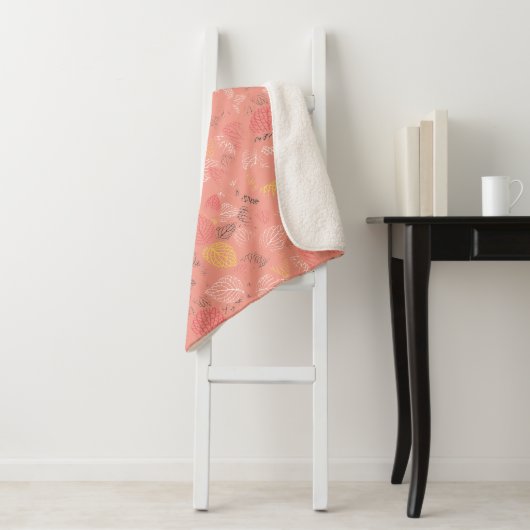 Couverture Sherpa Feuilles d'automne Motif 5 (En situation)