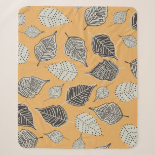 Couverture Sherpa Feuilles d'automne, motif vintage sans soudure.