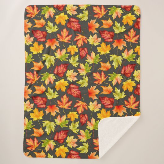 Couverture Sherpa Feuilles d'automne Sherpa Blanket (Devant)