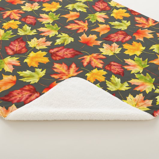Couverture Sherpa Feuilles d'automne Sherpa Blanket (3/4)