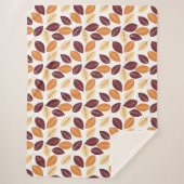 Couverture Sherpa Feuilles d'automne simples Sherpa Blanche (Devant)
