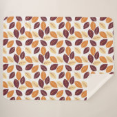 Couverture Sherpa Feuilles d'automne simples Sherpa Blanche (Devant (Horizontal))