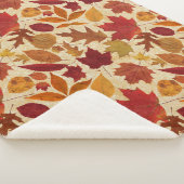Couverture Sherpa Feuilles d'automne sur le beige (3/4)