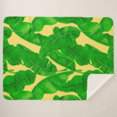 Couverture Sherpa Feuilles de bananes (Devant (Horizontal))