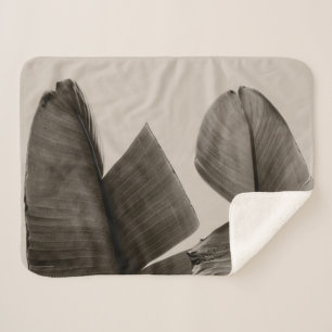 Couverture Sherpa Feuilles de bananiers à Sepia