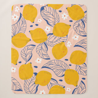 Couverture Sherpa Feuilles de citron : Vintage rose sans joint.