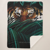 Couverture Sherpa Feuilles de la jungle verte de Tiger (Devant)