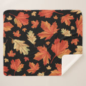 Couverture Sherpa Feuilles de l'érable d'automne Thanksgiving Motif (Devant (Horizontal))