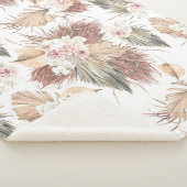 Couverture Sherpa Feuilles de palmier séchées et fleurs tropicales e (3/4)
