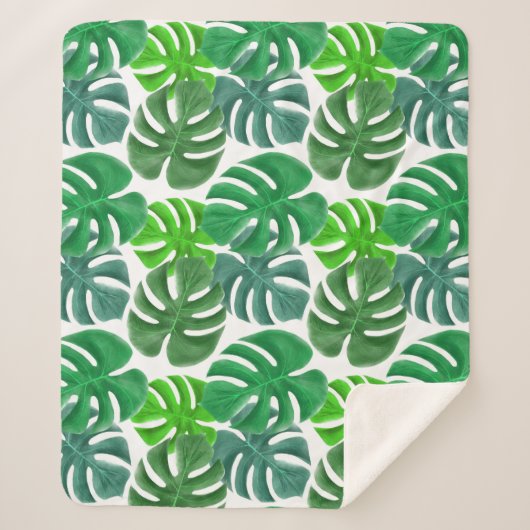 Couverture Sherpa feuilles de palmier tropicales m (Devant)