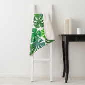 Couverture Sherpa feuilles de palmier tropicales m (En situation)