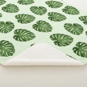 Couverture Sherpa Feuilles de palmiers, Feuilles verts, Motif tropic (3/4)