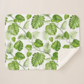 Couverture Sherpa Feuilles de palmiers tropicaux (Devant (Horizontal))