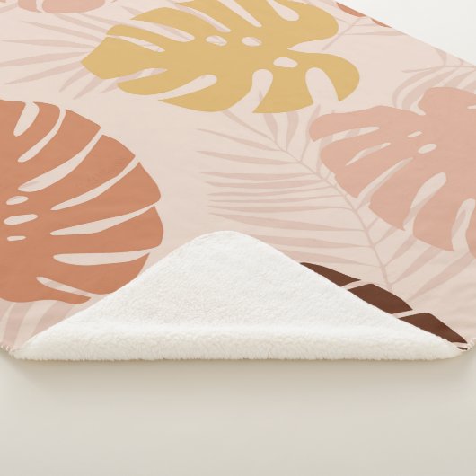 Couverture Sherpa feuilles de palmiers tropicaux (3/4)