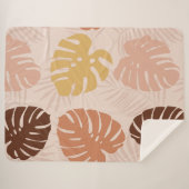 Couverture Sherpa feuilles de palmiers tropicaux (Devant (Horizontal))