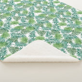 Couverture Sherpa Feuilles de palmiers tropicaux modernes (3/4)
