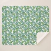 Couverture Sherpa Feuilles de palmiers tropicaux modernes (Devant (Horizontal))
