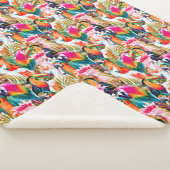 Couverture Sherpa Feuilles de perroquets et palmiers (3/4)